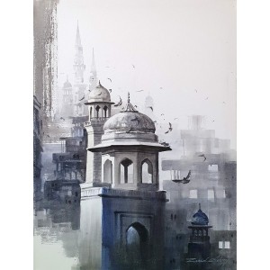Zahid Ashraf, 18 x 24 inch, Acrylic on Canvas, Cityscape Painting, AC-ZHA-088